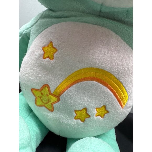 Care Bears Plush Cheer Bear Mint Green 26" Embroidered Rainbow Stars Heart Belly - Picture 2 of 9